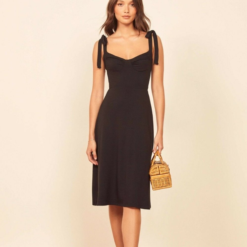 NWT REFORMATION Jeans Jersey Midi Dress M - 6, 8